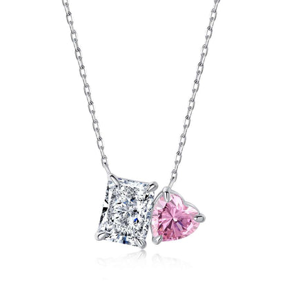 [Elite]Dazzling Square & Heart Shape Necklace