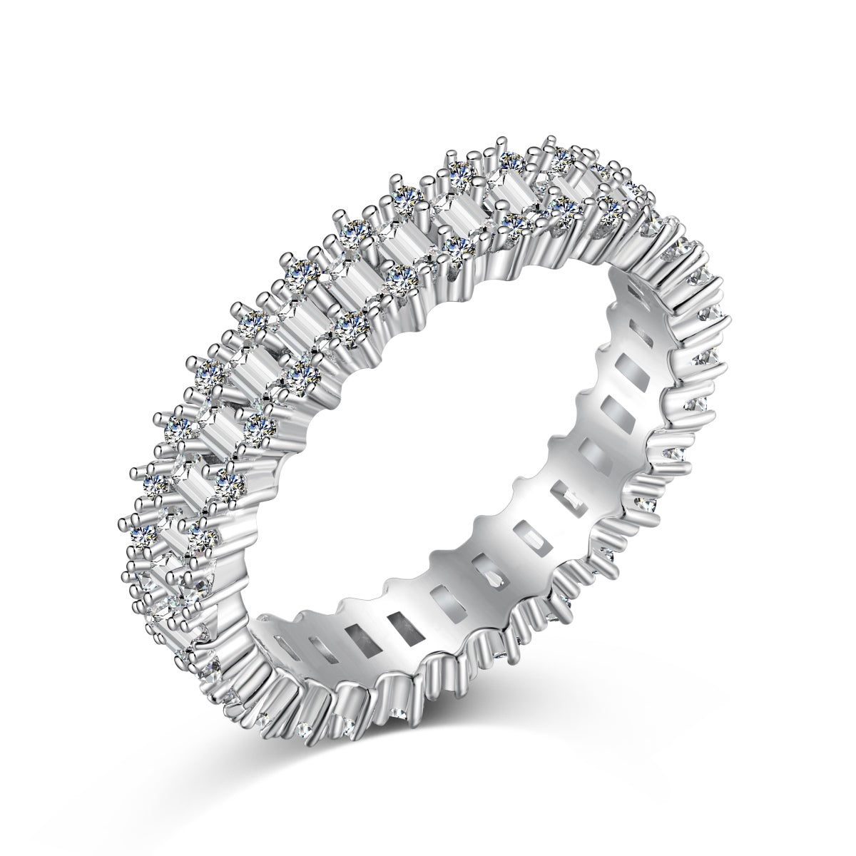 [Elite]Splashy Ornate Emerald Cut Cocktail Ring