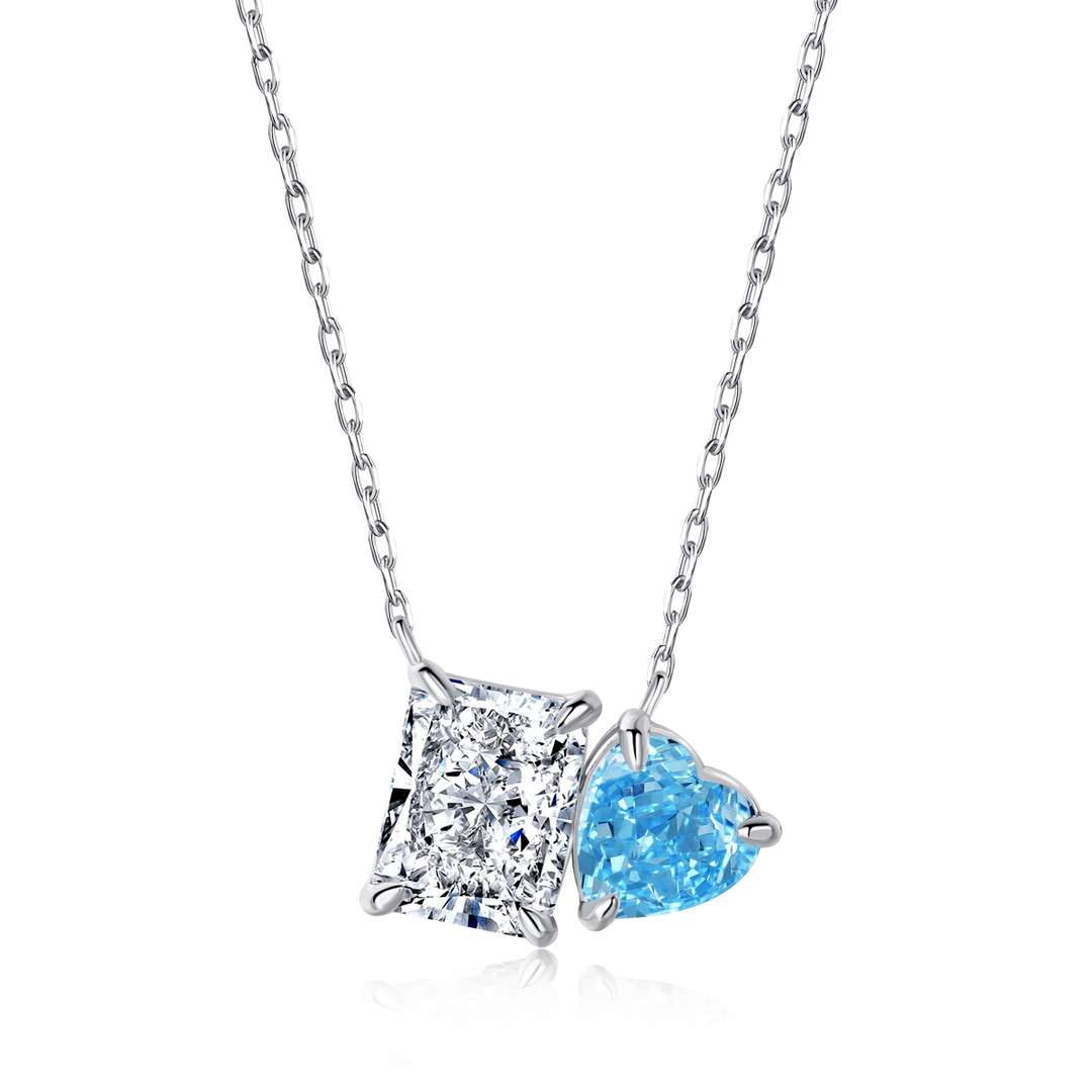 [Elite]Dazzling Square & Heart Shape Necklace