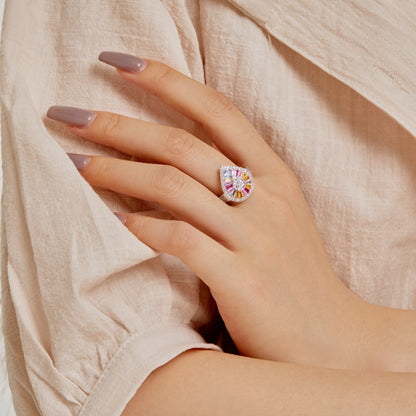 [Elite]Elegant Colorful Water Drop Shape Banquet Ring
