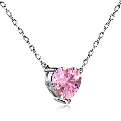[Elite]Heart Shape Main Stone Pendant Collarbone Necklace