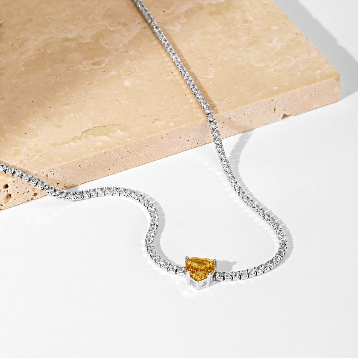 [Elite]2.0 Carat Sparkling Tennis Heart Cut Necklace