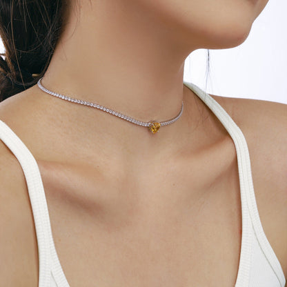 [Elite]2.0 Carat Sparkling Tennis Heart Cut Necklace