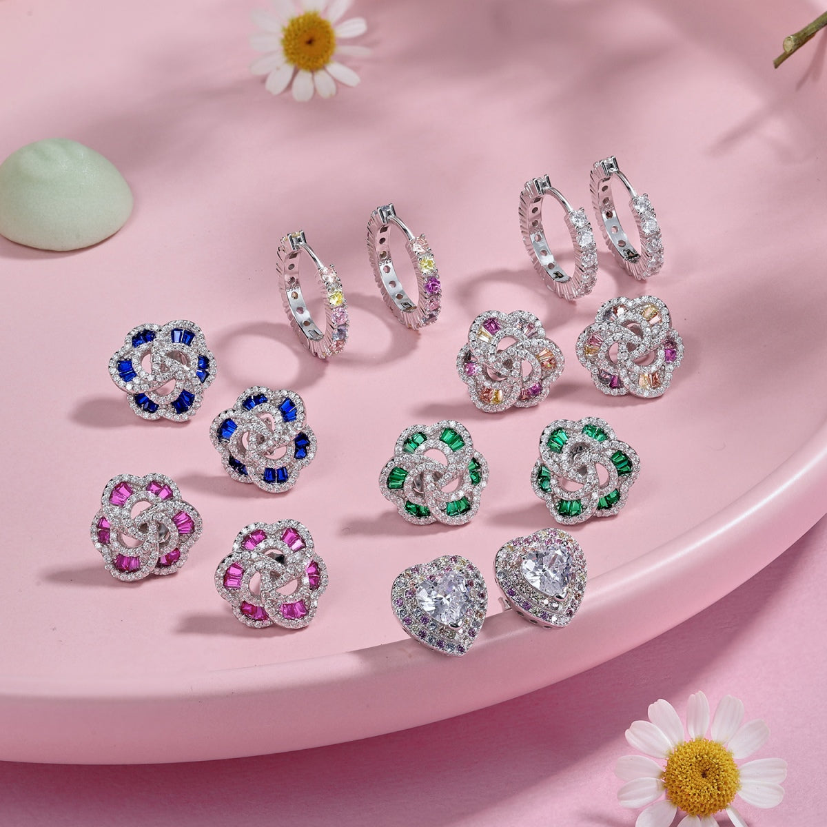 [Elite]Radiant Colorful Round Cut Earrings