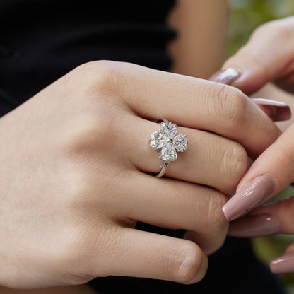[Elite]Heart-shaped Four-Leaf Clover Ball Ring