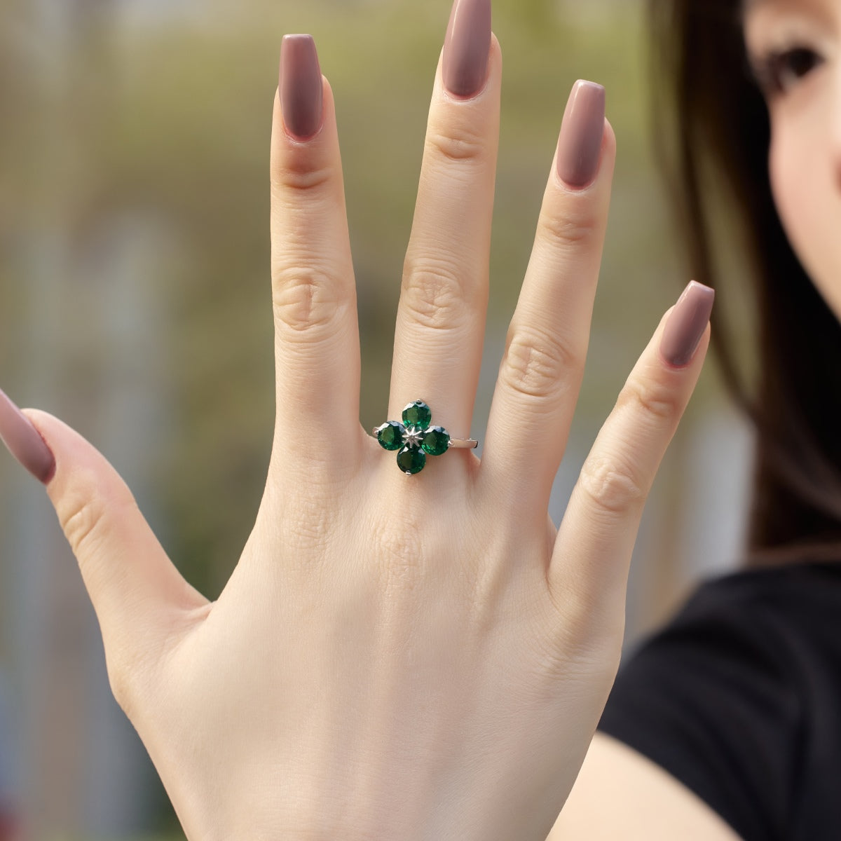 [Elite]Four-Leaf Clover Eight-Pointed Star Ring