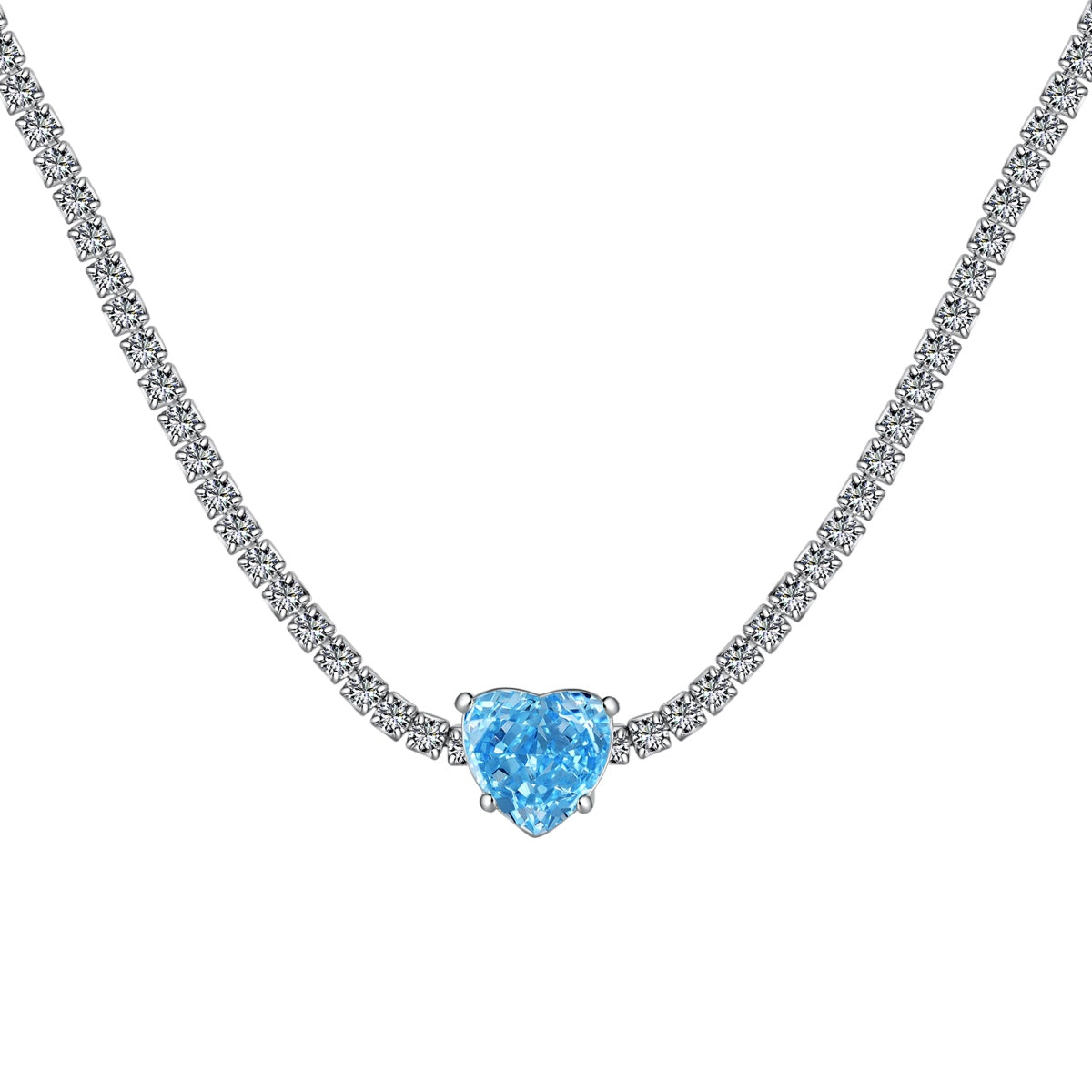 [Elite]2.0 Carat Sparkling Tennis Heart Cut Necklace