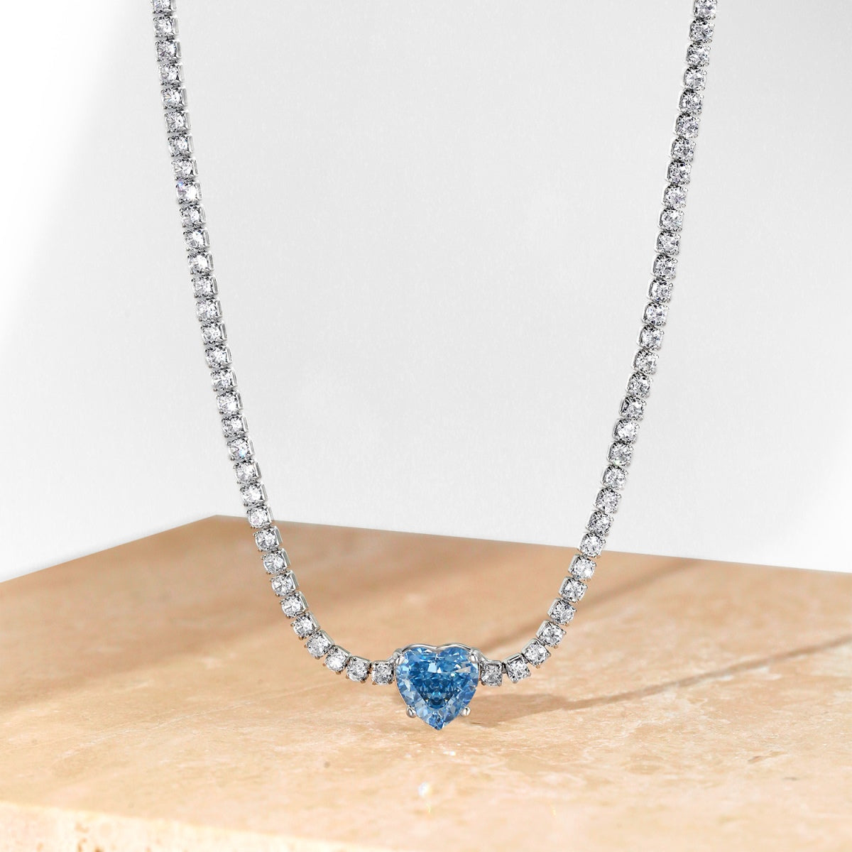 [Elite]2.0 Carat Sparkling Tennis Heart Cut Necklace