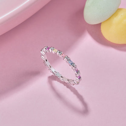 [Elite]Charming Colorful Round Cut Daily Ring