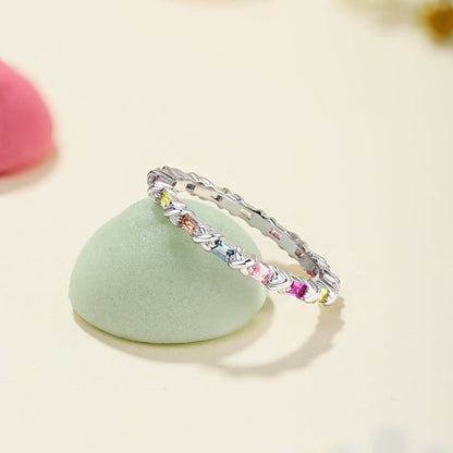 [Elite]Charming Colorful Round Cut Daily Ring