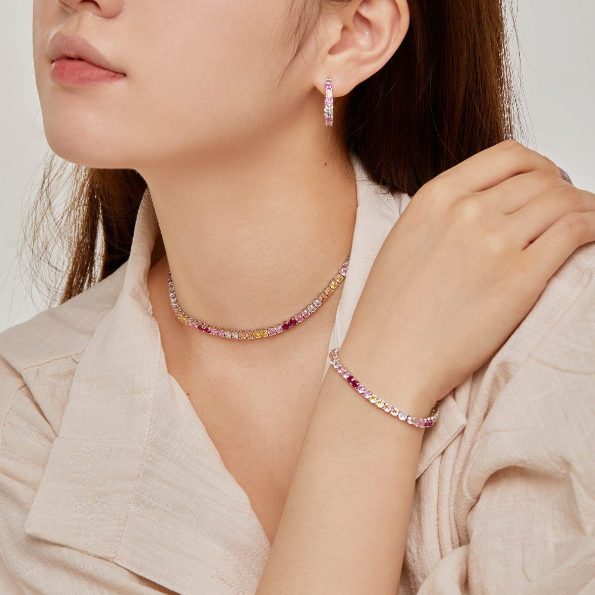 [Elite]Luxurious Colorful Romantic Heart Shape Lover Bracelet