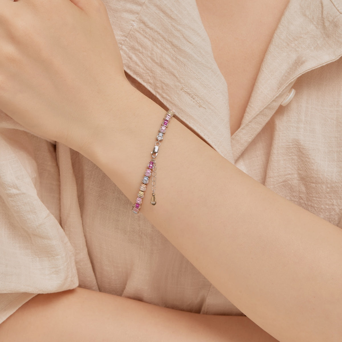 [Elite]Delicate Colorful Emerald Cut Party Bracelet