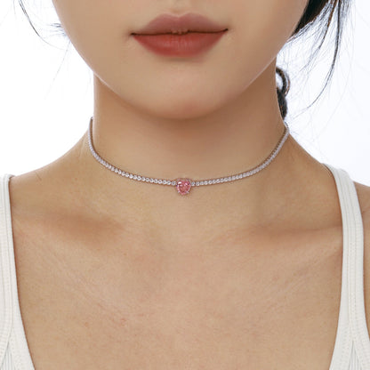 [Elite]2.0 Carat Sparkling Tennis Heart Cut Necklace