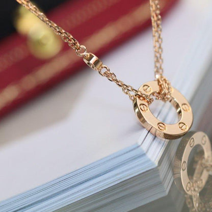 [Elite]LOVE NECKLACE ADJUSTABLE ROSE GOLD 2 DIAMOND
