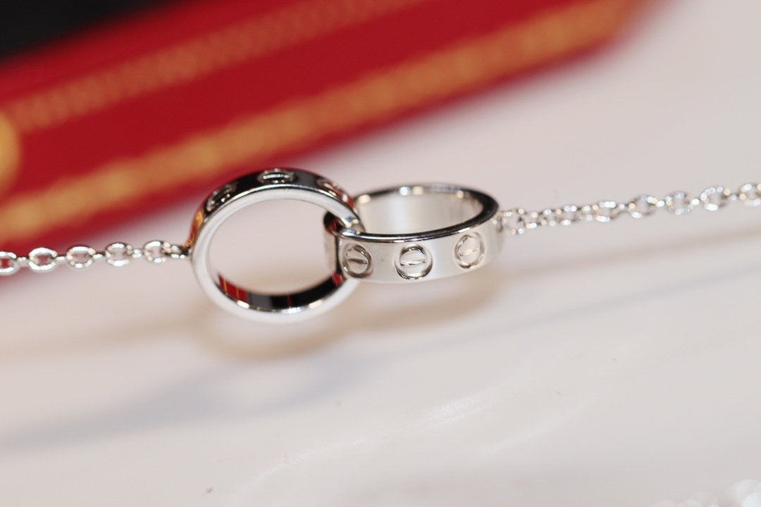 [Elite]LOVE NECKLACE PINK GOLD AND SILVER