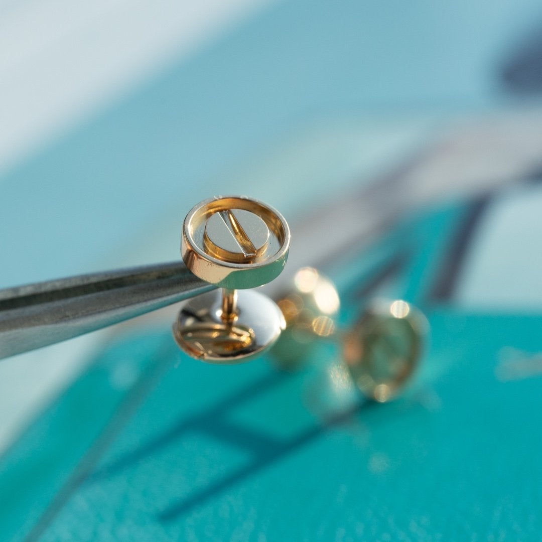 [Elite]LOVE EARRINGS PINK GOLD 10MM