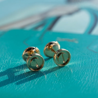 [Elite]LOVE EARRINGS PINK GOLD 10MM