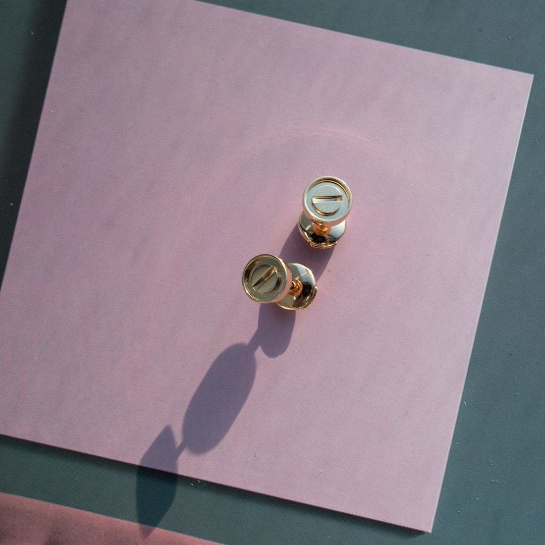 [Elite]LOVE EARRINGS PINK GOLD 10MM