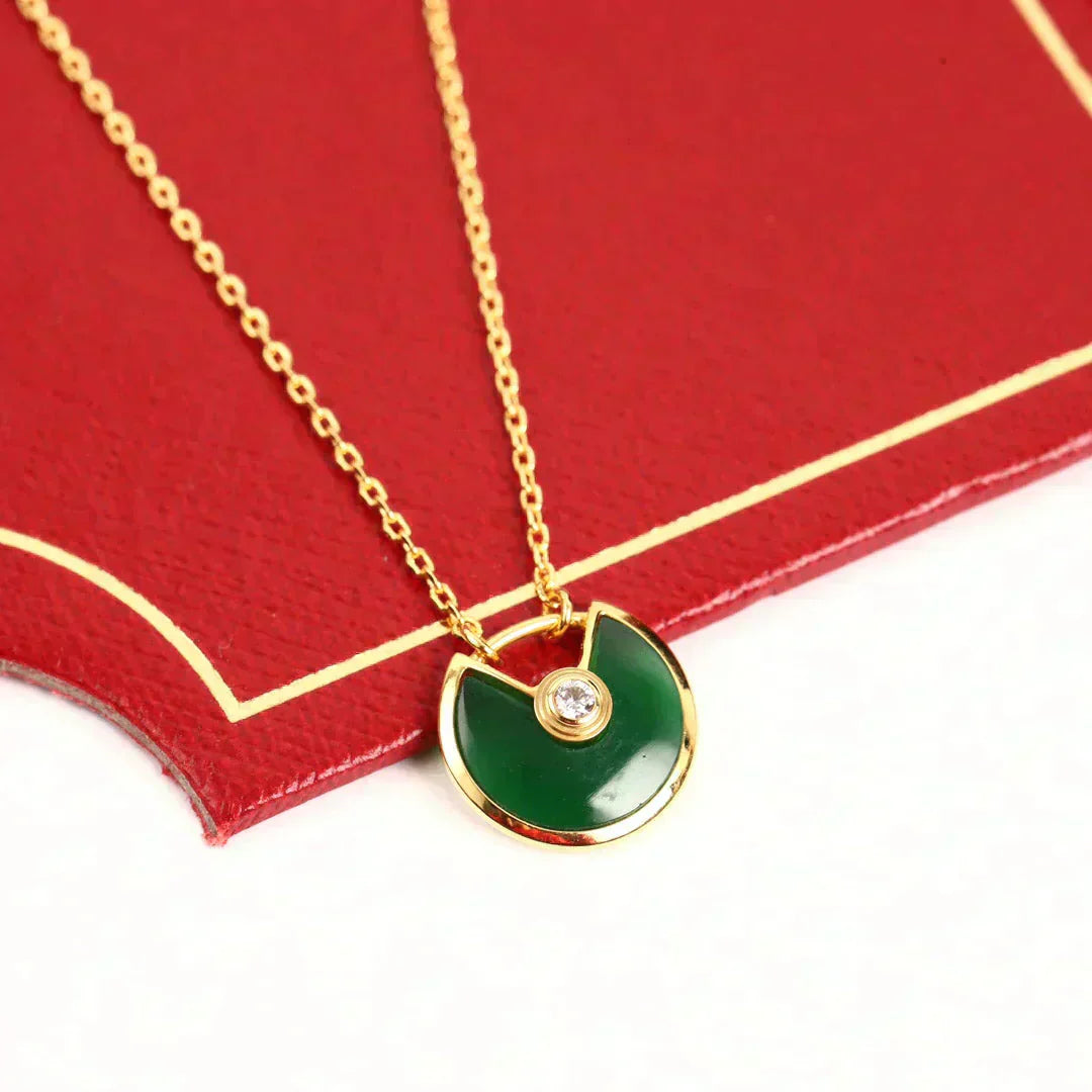 [Elite]AMULETTE GOLD MALACHITE NECKLACE