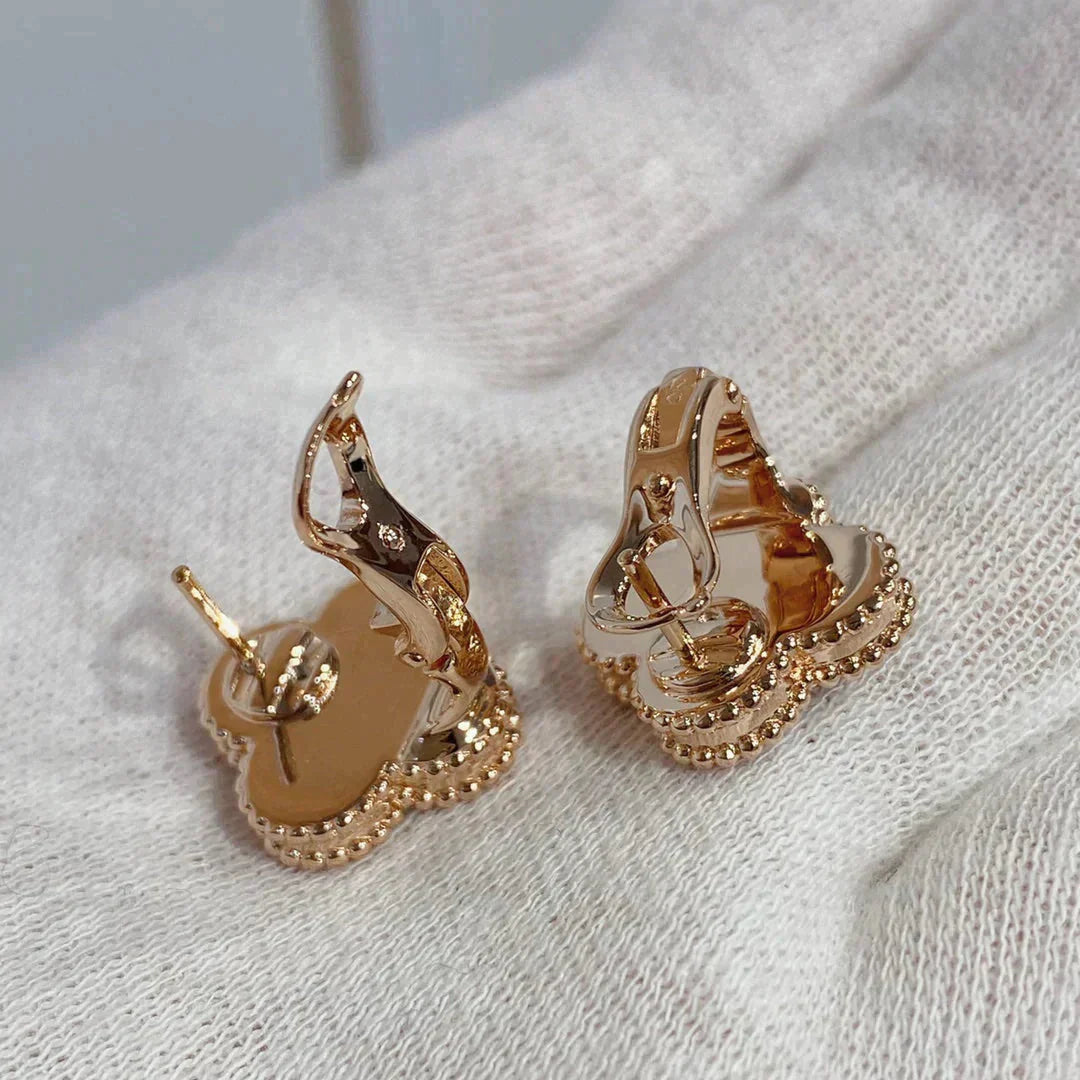[Elite]CLOVER MEDIUM 1 MOTIFS CARNELIAN  DIAMOND earrings