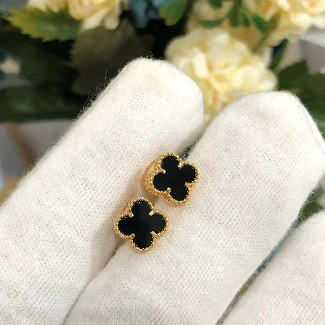 [Elite]CLOVER MINI 9.5MM BLACK MOP EARRINGS