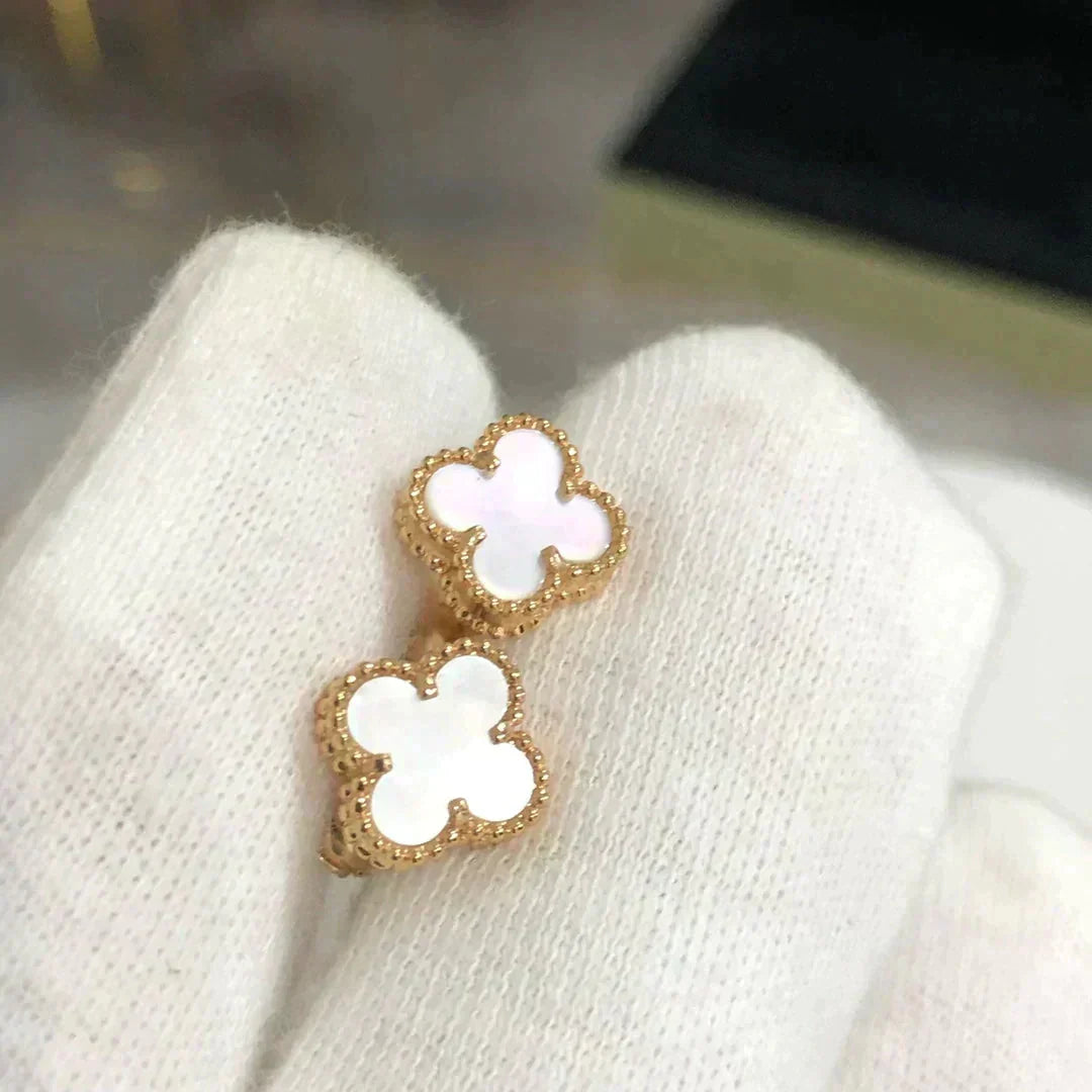 [Elite]CLOVER MINI 9.5MM WHITE MOP EARRINGS