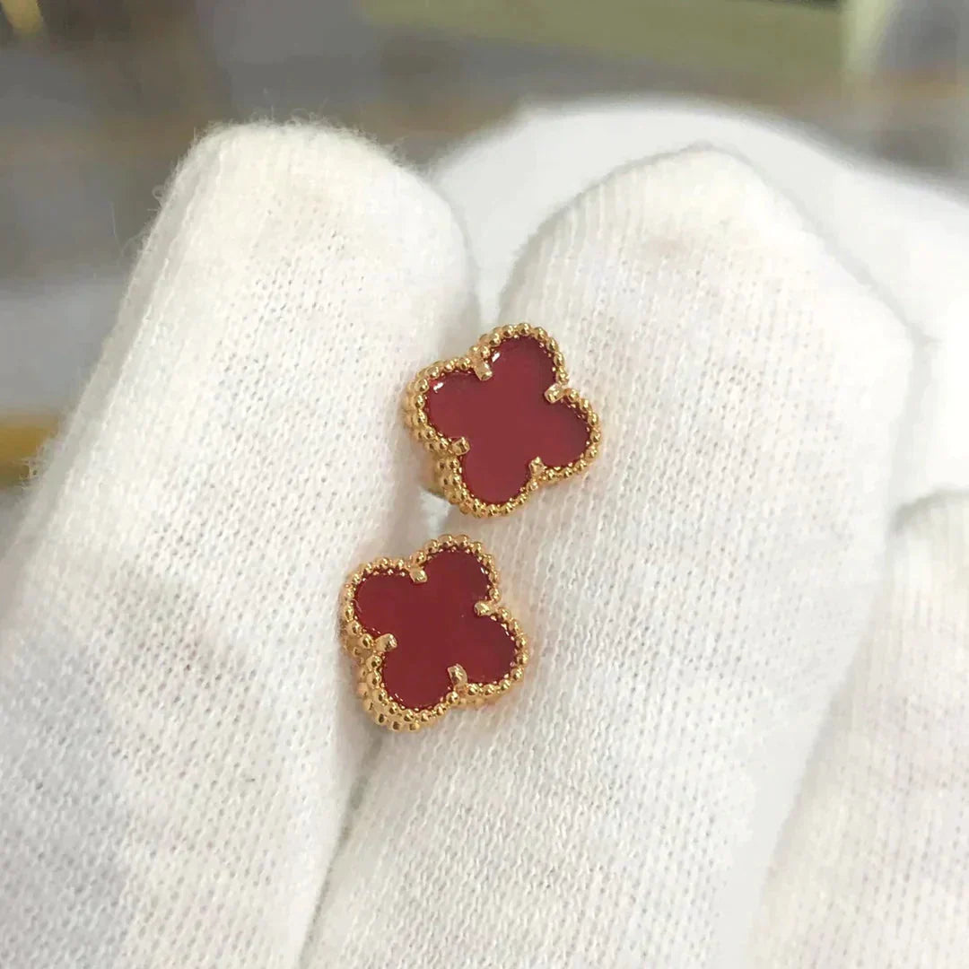 [Elite]CLOVER MINI 9.5MM CARNELIAN EARRINGS