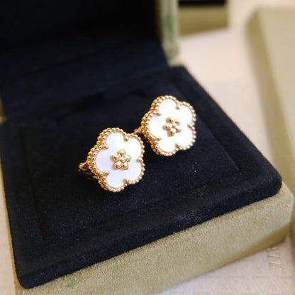 [Elite]LUCKY PINK GOLD WHITE MOP EARRINGS