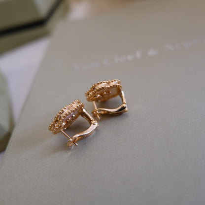 [Elite]LUCKY PINK GOLD WHITE MOP EARRINGS