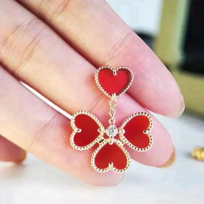 [Elite]SWEET CLOVER CARNELIAN EARRINGS