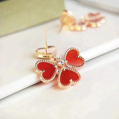 [Elite]SWEET CLOVER CARNELIAN EARRINGS