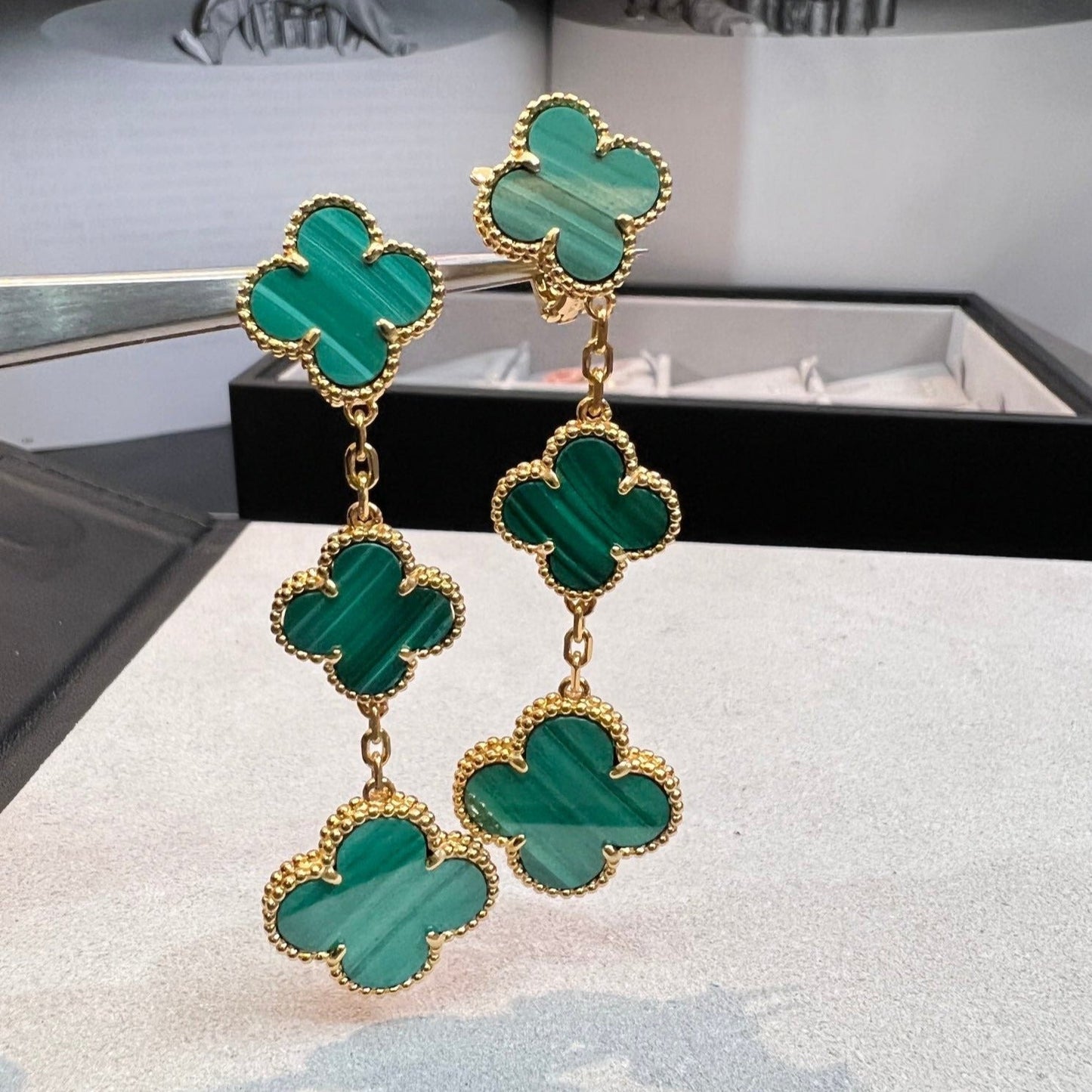 [Elite]CLOVER MALACHITE 3 MOTIFS GOLD