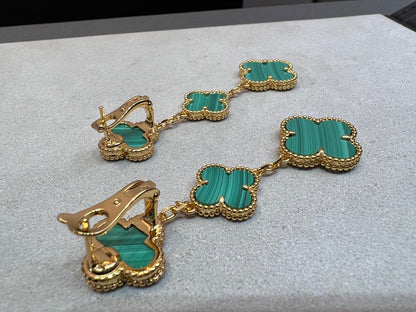 [Elite]CLOVER MALACHITE 3 MOTIFS GOLD
