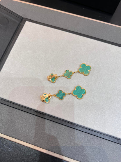 [Elite]CLOVER MALACHITE 3 MOTIFS GOLD