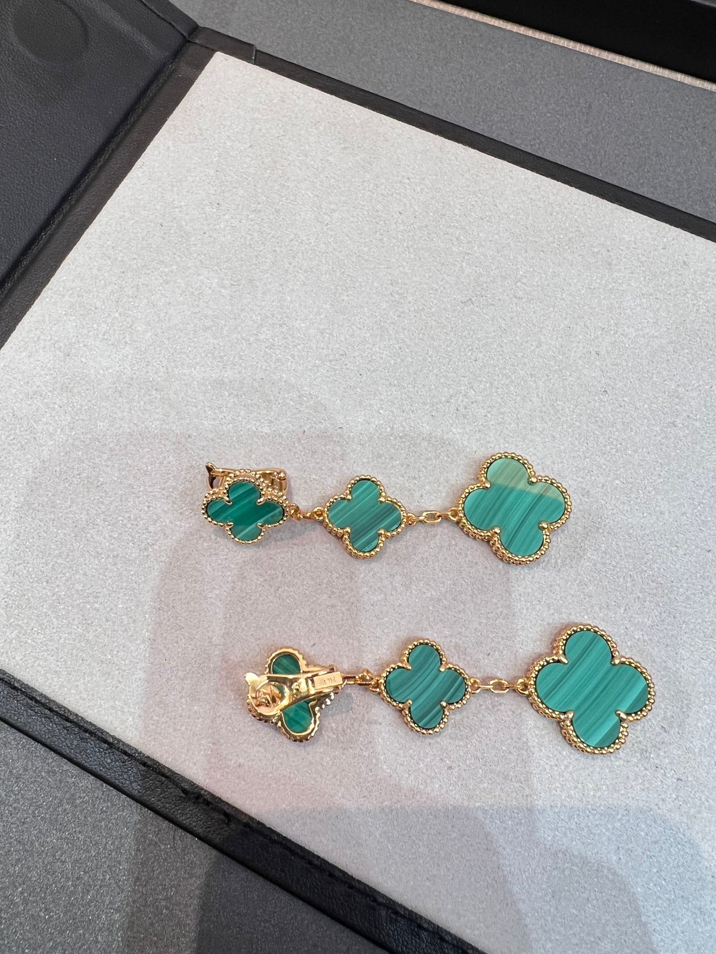[Elite]CLOVER MALACHITE 3 MOTIFS GOLD