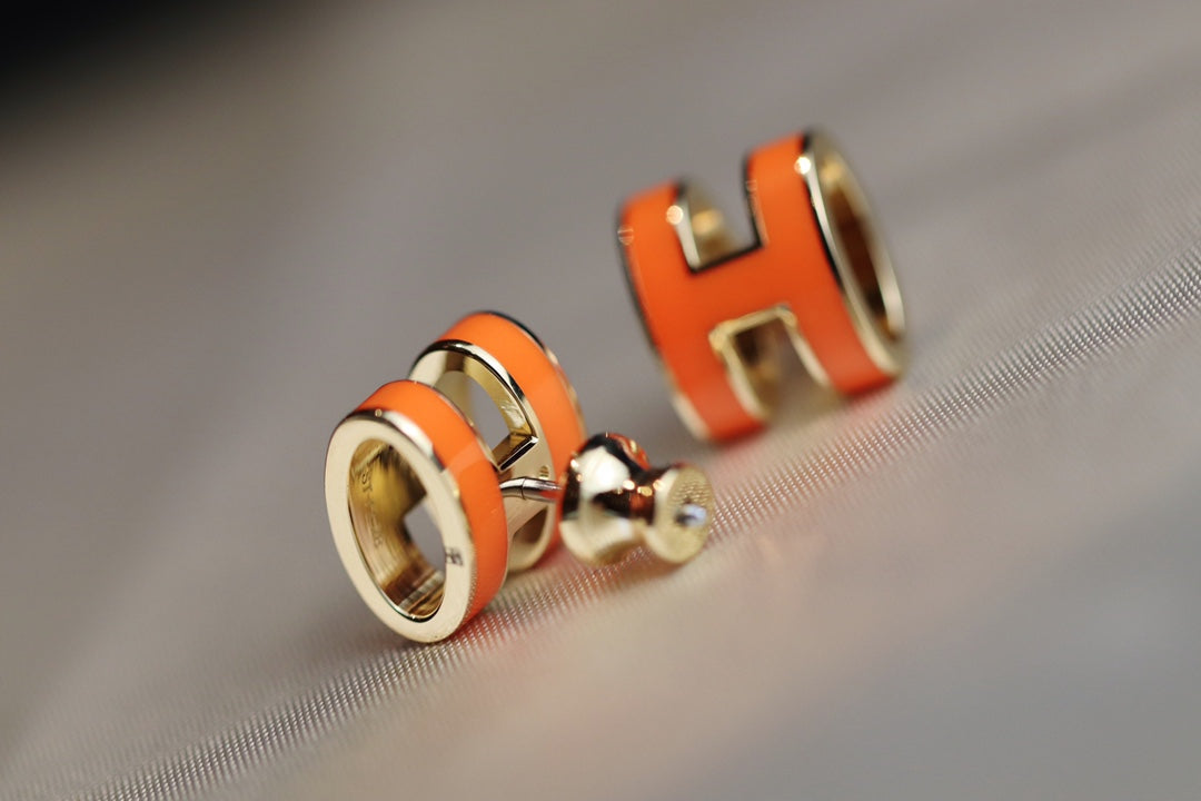[Elite]MINI POP H EARRINGS ORANGE