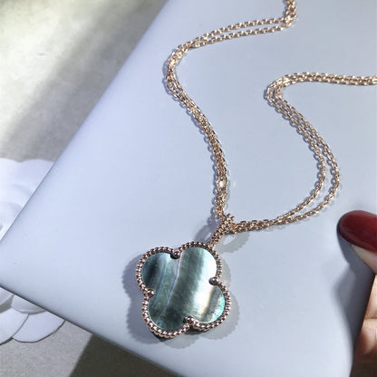 [Elite]CLOVER 25MM GOLD DARK MOP BIG CLOVER NECKLACE