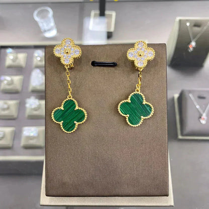 [Elite]CLOVER  2 MOTIFS  DIAMOND  EARRINGS (MULTIPLE CHOICESç´
