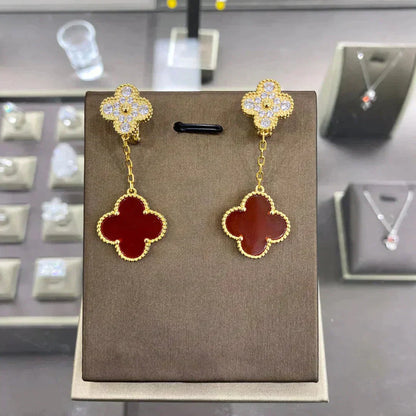 [Elite]CLOVER  2 MOTIFS  DIAMOND  EARRINGS (MULTIPLE CHOICESç´