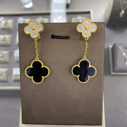 [Elite]CLOVER  2 MOTIFS  DIAMOND  EARRINGS (MULTIPLE CHOICESç´