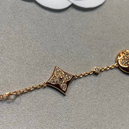 [Elite]STAR AND SUN 4 MOTIFS GOLD DIAMONDS BRACELET