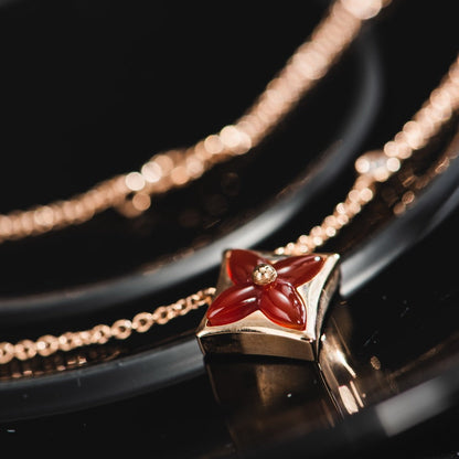 [Elite]STAR NECKLACE PINK GOLD 1 DIAMOND