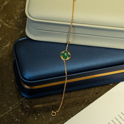 [Elite]SUN MALACHITE 1 DIAMOND PINK GOLD BRACELET