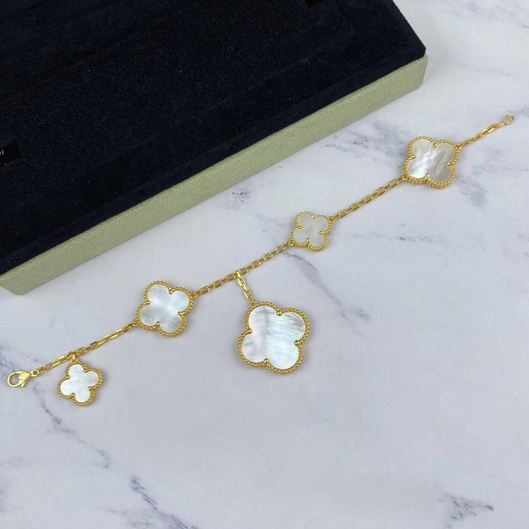 [Elite]MAGIC CLOVER MOP GOLD BRACELET 5 MOTIFS