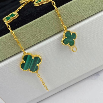 [Elite]MAGIC CLOVER MALACHITE GOLD BRACELET 5 MOTIFS