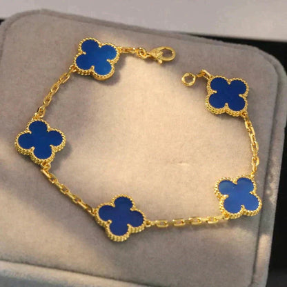 [Elite] CLOVER 5 MOTIF BLUE AGATE BRACELET COLLECTION