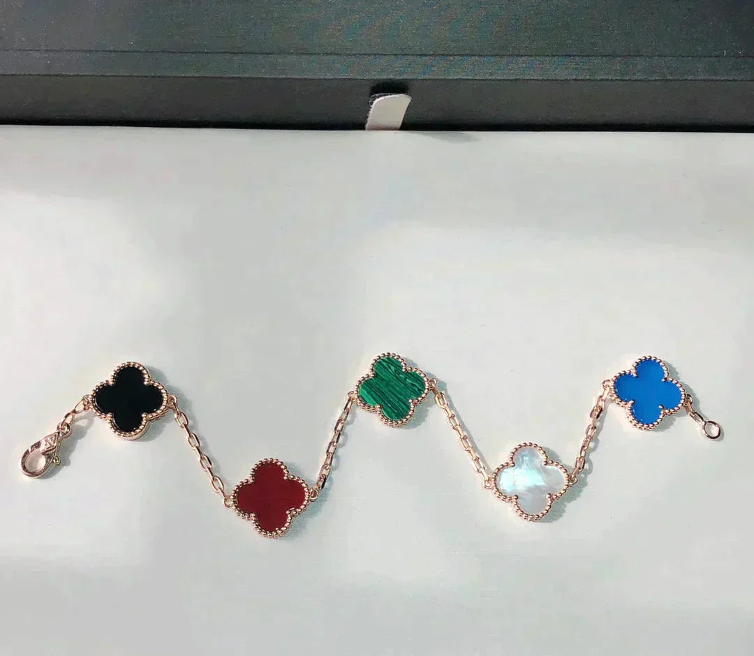 [Elite]CLOVER 5 MOTIFS MULTICOLOR BRACELET