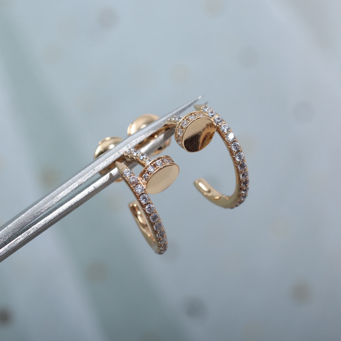 [Elite]JUSTE EARRINGS 12.75MM PINK GOLD DIAMOND