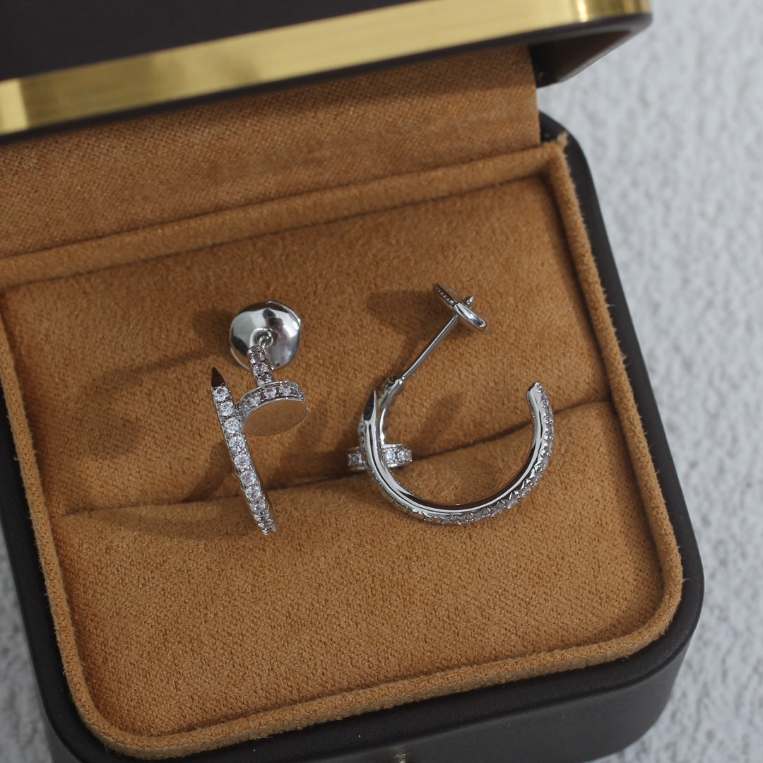 [Elite]JUSTE EARRINGS 12.75MM SILVER DIAMOND