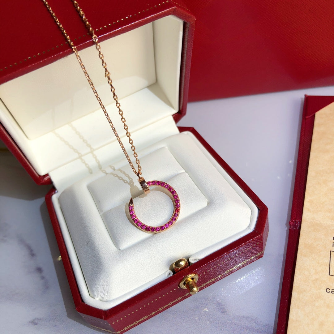 [Elite]JUSTE NECKLACE GOLD RED DIAMONDS